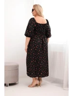 Dámská suknička Plus Size s dekoltem na šňůrky a elastickým pasem černá