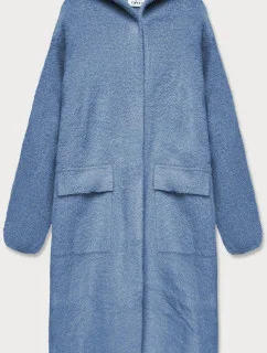 Světle modrý přehoz přes oblečení á la vlna s kapucí (B3006)