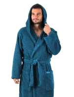 pánský župan Athena s kapucí Petrolejová