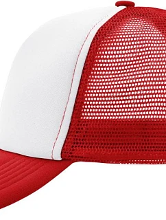 Daiber MB 70 5 panelová polyesterová síťovaná kšiltovka 03.0070 white/red