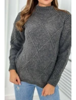 Svetr položený přes hlavu v diamantech grafit