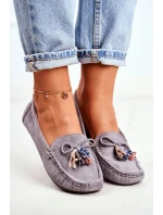 Dámské Semišové Mokasíny 20PB35-2003 Šedé Donna Mia