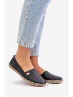 Elegantní Kožené Espadrilky Dámské Zazoo 10177 Černé