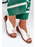 Plné Elegantní Sandály S Ozdobou Bílé Iseliria