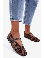 Baleríny s páskem imitace semiše leopard Camoria Baleríny s páskem imitace semiše leopard Camoria