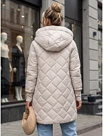 Dlouhá dámská prošívaná přechodová bunda, světle šedá, FashionStreet TY5864 Dlouhá dámská prošívaná přechodová bunda, světle šedá, FashionStreet TY5864
