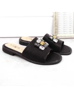 S.Barski W OLI262A žabky se zirkony černé S.Barski W OLI262A žabky se zirkony černé