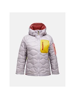 Dámská péřová bunda PEAK PERFORMANCE, model Helium Utility Down Hood Jacket, barva šedá