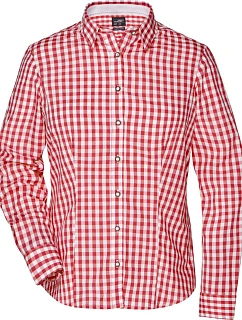 Daiber JN 637 Popelínová kostkovaná halenka tradiční styl 02.0637 red/white