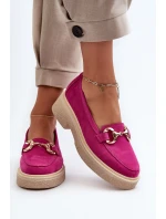 Zazoo 3429 Semišové Dámské Mokasíny S Ozdobou Fuksie
