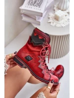 Kožené Zateplené Boty Dámské Na Plochém Podpatku Maciejka 06106-08 Červené Kožené Zateplené Boty Dámské Na Plochém Podpatku Maciejka 06106-08 Červené