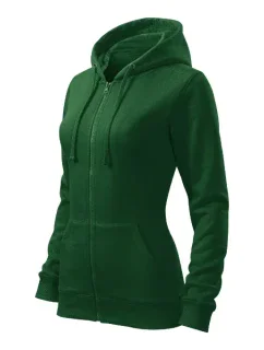 Trendy Zipper mikina dámská lahvově zelená