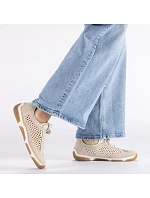 Dámská ažurová pohodlná béžová obuv Rieker 55960-60