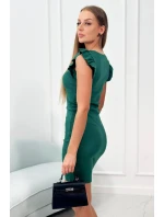 Šaty s nařasenými rukávy zelené