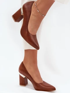 Kožené Lodičky Lewski 3117 Tmavě hnědé