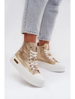 Dámské tenisky na platformě se zlatými přezkami Gracella