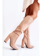 Klasické Boty Na Sloupek Nude Mayra Klasické Boty Na Sloupek Nude Mayra