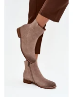 Dámské boty Vinceza – béžové, na plochém podpatku