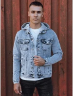 Pánská džínová bunda s kapucí modrá FashionStreet TX4850