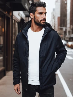Pánská přechodná bunda s kapucí FashionStreet tmavě modrá TX4996
