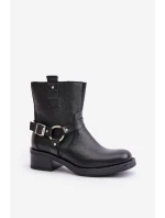 Zazoo 60480 Kožené Boty Na Nízkém Podpatku Zateplené Černé Zazoo 60480 Kožené Boty Na Nízkém Podpatku Zateplené Černé