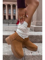 Sněhule z přírodního nubuku s teplou podšívkou Camel Milora Sněhule z přírodního nubuku s teplou podšívkou Camel Milora