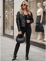 Dámská bunda ve stylu „Ramones“ z eko-kůže, černá, FashionStreet TY5919