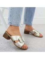 Dámské zlaté kožené žabky Remonte R8759-90