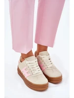 Dámská sportovní obuv 25SP26-9089 Světle béžová s růžovou - NEWS