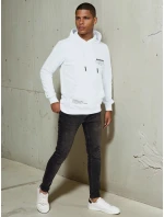 Pánská mikina s kapucí bílá FashionStreet BX5686