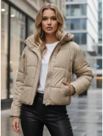 Dámská krátká zimní prošívaná bunda béžová FashionStreet TY5374