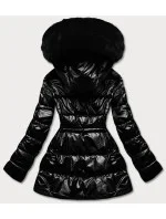 Černá metalická dámská bunda (b8029-1)