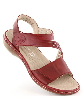 Kožené pohodlné sandály Rieker W RKR685 red