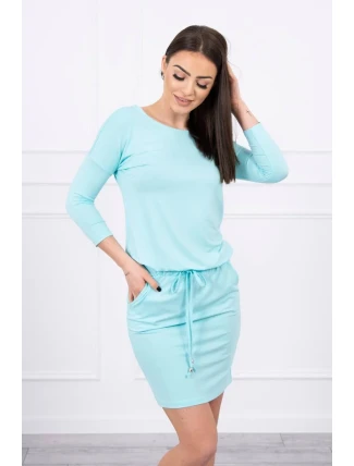 Viskózové šaty s vázáním v pase v mátové barvě Viskózové šaty s vázáním v pase v mátové barvě