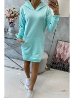 Šaty s kapucí v mátové barvě Šaty s kapucí v mátové barvě