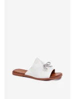 Dámské sandály na plochém podpatku se zdobeným vázáním stříbrné Norela