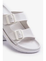 Lehké pánské pantofle s přezkami Big Star Bílá