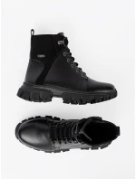 Pěkné dámské černé kotníčkové boty platforma Pěkné dámské černé kotníčkové boty platforma