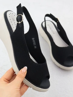 Dámské textilní sandály na platformě černé Vinceza 97303