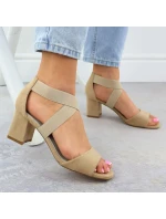 Dámské sandály na podpatku béžové Filippo DS6920