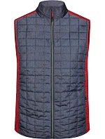 Daiber JN 740 Pánská pletená hybridní vesta 02.0740 red melange/anthracite melange