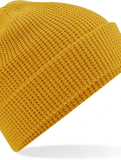 Beechfield B 52N Pletená bio čepice s vaflovým úpletem 53.052N mustard