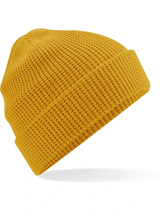 Beechfield B 52N Pletená bio čepice s vaflovým úpletem 53.052N mustard