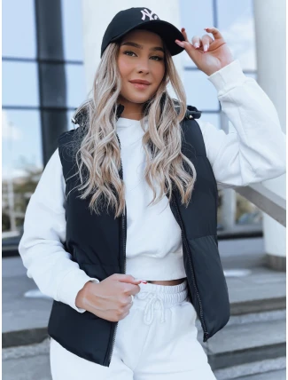 Dámská prošívaná vesta POPLAR černá FashionStreet TY3773