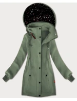 Šedozelená dámská mikina s kapucí a se stojáčkem LHD (AMG-171)