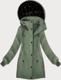 Šedozelená dámská mikina s kapucí a se stojáčkem LHD (AMG-171)