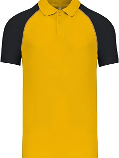 Kariban K 226 Baseballové piqué polo 20.K226 yellow/light grey/black