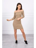 Pruhované vypasované šaty camel Pruhované vypasované šaty camel