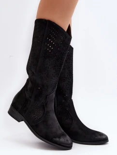 Zazoo 3403 Prosklené Dámské Botky S Nízkým Podpatkem Hnědé