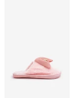 Dámské Pantofle S Kožíškem A Mašlí Růžové Olfedi